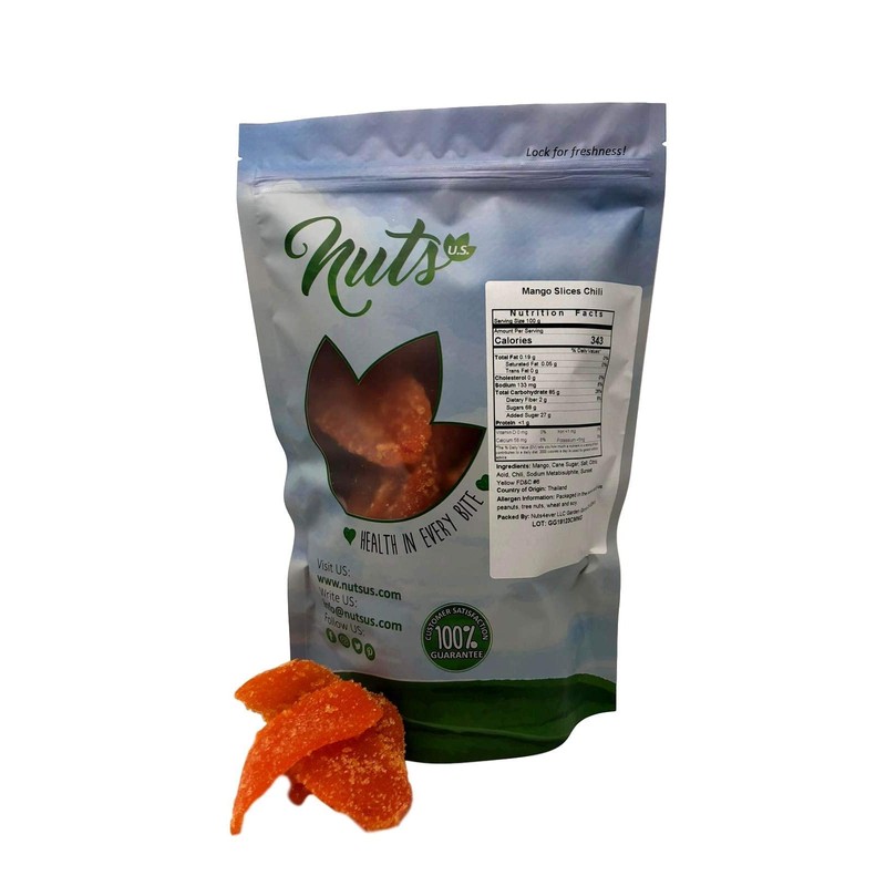 Dried Mango Chili Crystallized Slices, NON-GMO!!! (2 LBS)