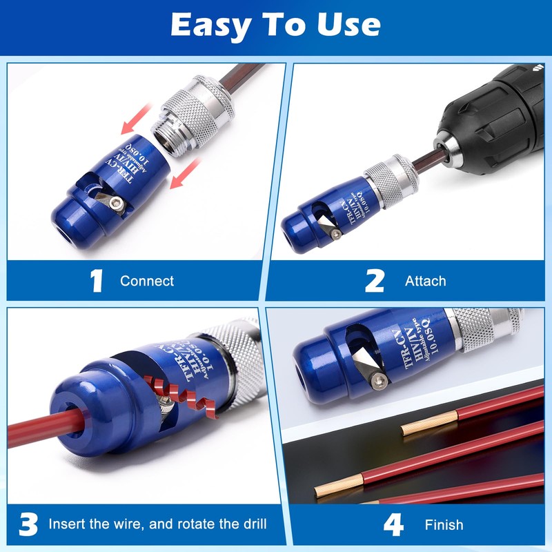Anglekai Wire Stripping Tool for Drill, 4PCS Wire Stripping Cutter