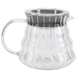 Fdit Transparent High Borosilicate Glass Coffee Pot Exquisite Coffee Maker Kettle Teapot Supply with Rubber Cover for Home Hotel Office(1#) Coffee Servers