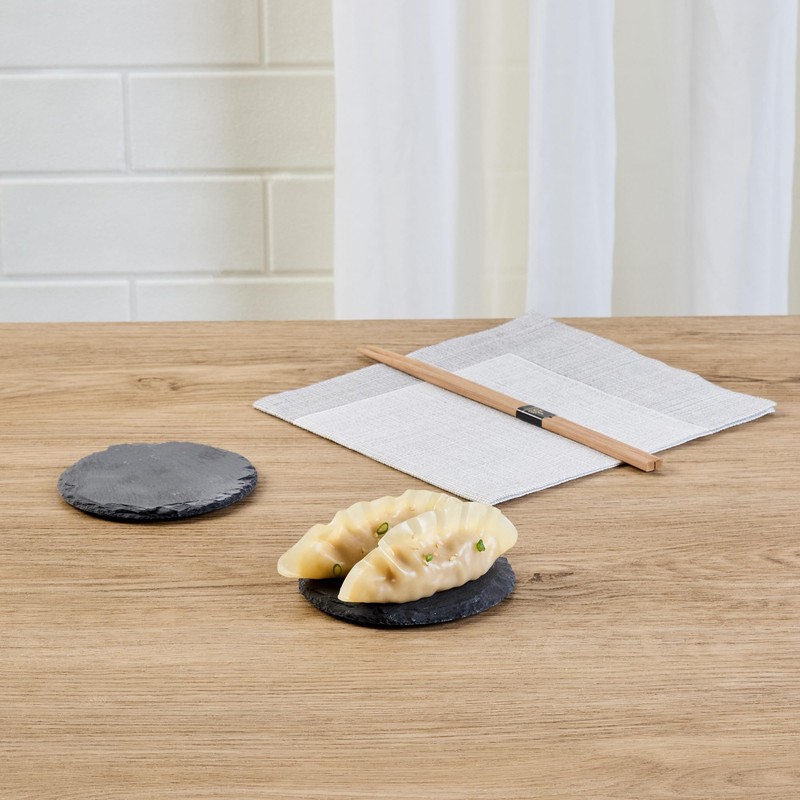 Restaurantware Round Slate Platter 10 Count 3.9 x 3.9 Inch