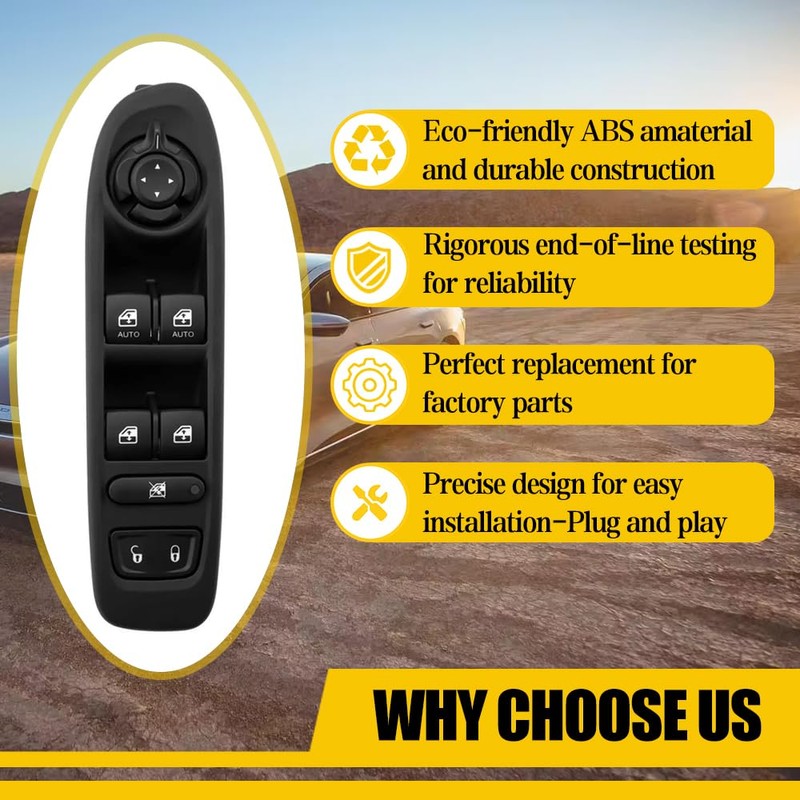 Power Window Switch Driver Side Replace 6BZ27LXHAA Compatible with Jeep