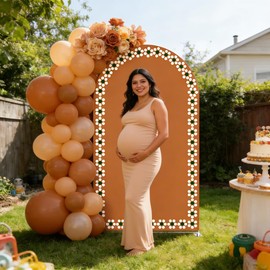 Mexican Fiesta Theme Arch Backdrop Cover Baby Shower Baptism Wedding Bridal Event Birthday Stretchy Fabric Decoration (G3862,4x7.2ft(120x220cm))
