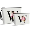 Vavabox 2 Pcs Initial Toiletry Bags Set,Birthday Gifts for Women,Travel