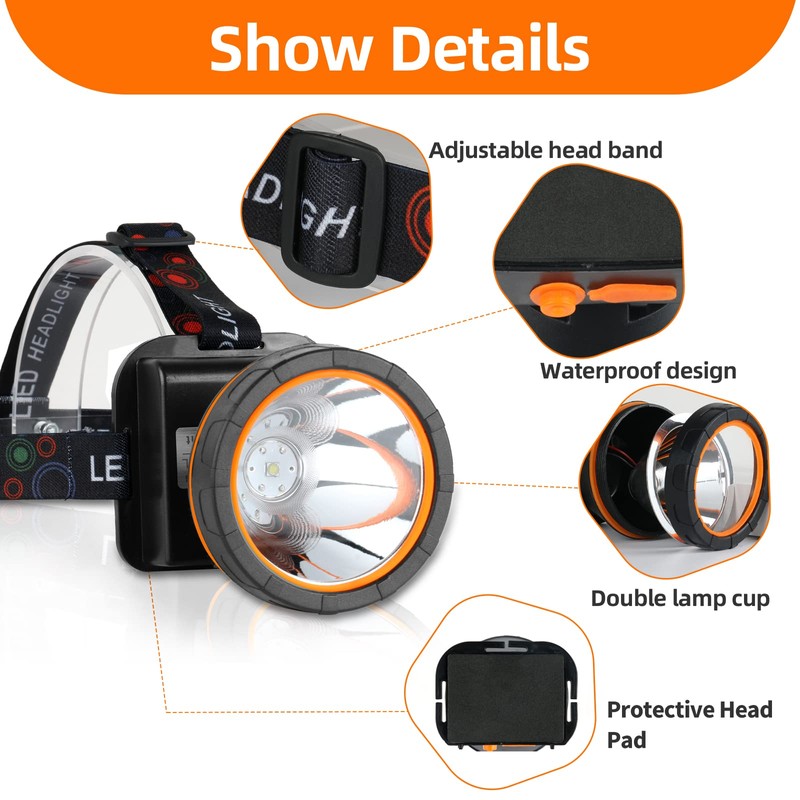 Hunting friends Superbright LED Rechargeable Headlamp,High Power Camping Light 2