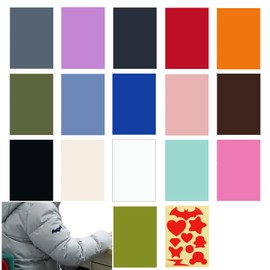 Selinear Nylon Repair Sheet, 16 Colors + 1 Template Paper, Stick-On, Waterproof, Washable, For Garment Repair, Tears Clothes, Jacket, Tent, Rain Umbrella, Sleeping Bag, Inflatable Cushion, Crafts,