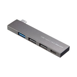 Sanwa Supply USB-3TCH21SN USB Hub, Type-C Connection, Combo (3 USB A Ports, 1 Type-C Port), Aluminum Slim Body, USB