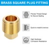 PATIKIL 3/8" NPT Male Brass Square Plug Fittings Set, 2Pcs