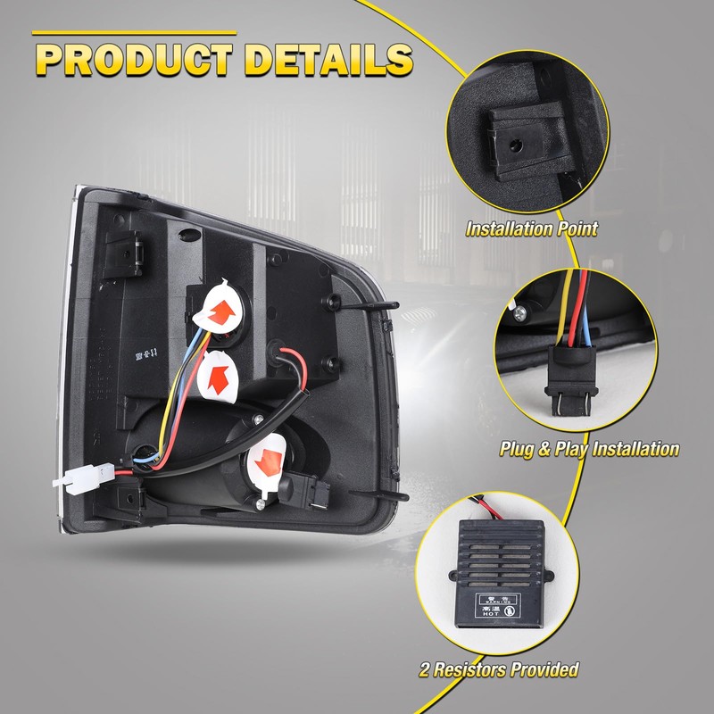 AUTOWIKI LED Tail Lights fit for 1994-2004 Chevy S10/ 1994-2004