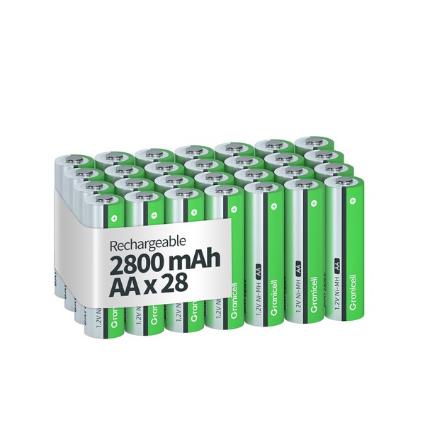 Granicell AA Rechargeable Batteries 2800 mAh High Capacity 1300 Cycle,1.2V