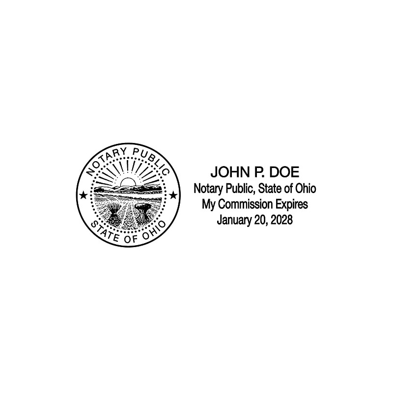 Ohio Notary Self-Inking Rubber Stamp - Meets State Specifications
