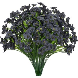 15 Bundles Artificial Outdoor Plants, Artificial Wheat Grass Greenery Shrubs UV Resistant Faux Plastic Plants Garden Porch Window Box Décor (Green Grass)