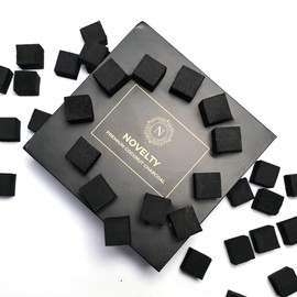 Novelty Premium Coconut Charcoal – 25mm, 72 Pieces of Charcoal, 1 kg Box, Coco Coconut Coals for Incense Burner, Natural Coal, Lightweight Charcoal, Smokeless, Long Burn, Flavorful Burning