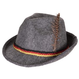 Narwhal Novelties Swiss, German Alpine Bavarian Oktoberfest Felt Hat Cap w/Feathers, Adult, Unisex