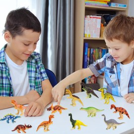 Dinosaurier Spielzeug Set, 12 Stück Dinosaurier Figuren Kinder, Mini Dinosaurier Figuren, Realistische Dinosaurier Figur, Kleine Dinosaurier Figuren, Party Spielzeug für Jungen Mädchen