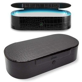 Sonix Beyond UV+O3 Sanitizer Box and Universal Charger UV and Ozone Disinfector for Phone, Mask, Makeup Brush, Nail Tool (Black Croc)