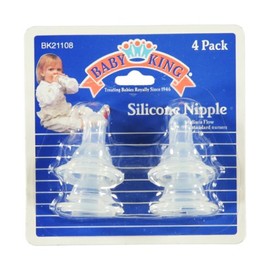 Baby King 4-pack Silicone Nipples - One Color, One Size
