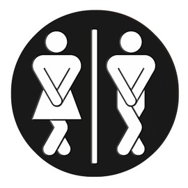 Jetec Restroom Sign Half Bathroom Decor Funny Bathroom Signs Bathroom Shelf Decor for Rustic Farmhouse Women Gender Home, 7.9 x 7.9 Inch(Black)