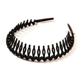 Headband, Hair Band with Comb, Bangs, For Face Washing, Matte Black, Pack of 1