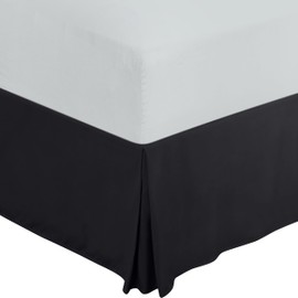 Utopia Bedding Queen Bed Skirt - Soft Quadruple Pleated Ruffle - Easy Fit with 16 Inch Tailored Drop - Hotel Quality, Shrinkage and Fade Resistant (Queen, Black)
