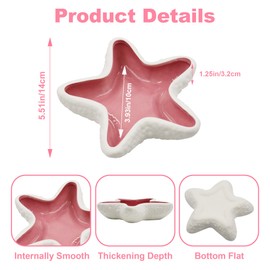 Ceramic Seashell Jewelry Dish tray, Small Shell Trinket Dish, YITOBA Jewelry Holder Dish Plate for Rings Earring, Aesthetic Decorative Key Bowl, Ocean Beach Pink Coastal Room Decor (Pink)