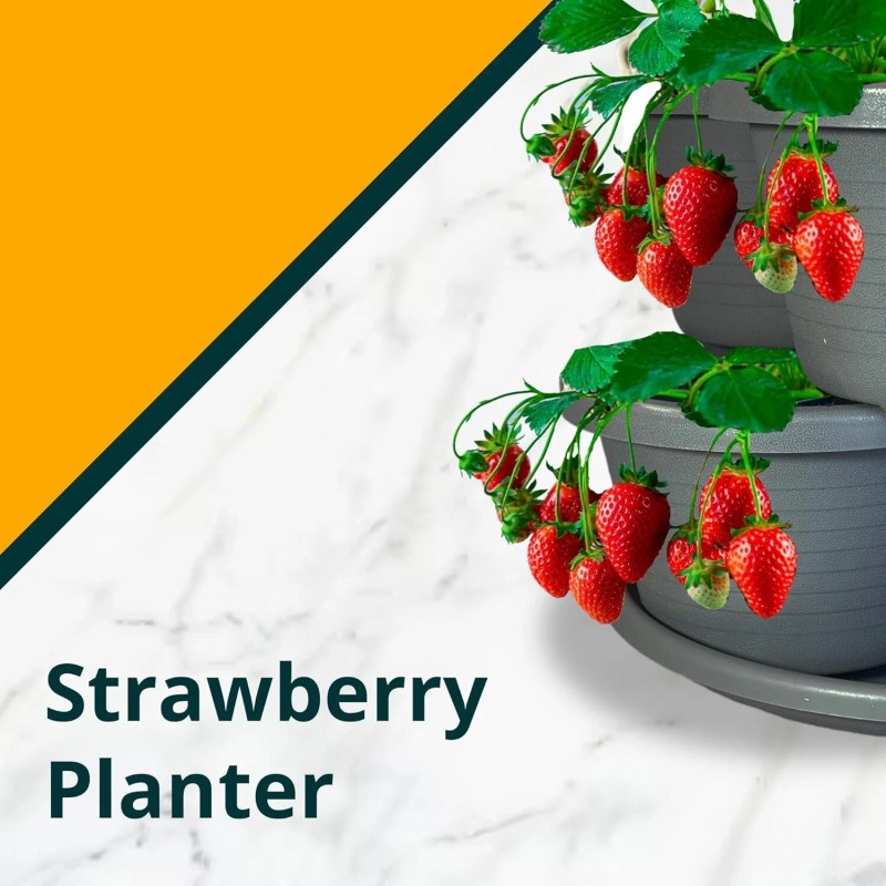 SunVara Planter Strawberry Vertical Stackable Tower 5 Tier Herb Outdoor