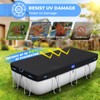 Holiwei 9x18 Ft Rectangular Pool Cover with Reflective Strips for