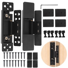 TamBee Hidden Door Hinges 5 inch, 304 Stainless Steel, Heavy Duty Invisible Hinges, Silent 110° Opening, 88 Lb Load Capacity, Ultra-Thin 3D Adjustable Concealed Hinges for Secret Doors (2pcs)