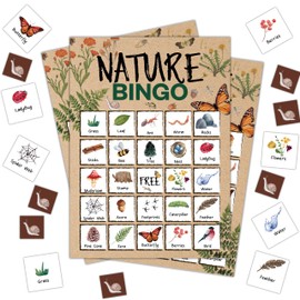 Nature Bingo Cards, Wildflowers Bingo Cards for Adults, Bingo Games for Birthday Party Summer Outdoor Party Insect Camping Party, 24 Players Party Activity Favor Decoration Supplies, 05