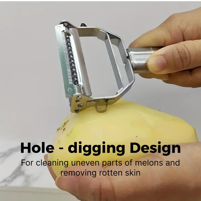 Professional Julienne Peeler Stainless Steel Cutter Slicer, Includes Cleaning Brush,