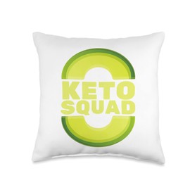 Keto Fasting Fitness And Carnivore Apparel Keto Low Carb Diet and Ketogenic Dieters-Avocado Squad Throw Pillow, 16x16, Multicolor