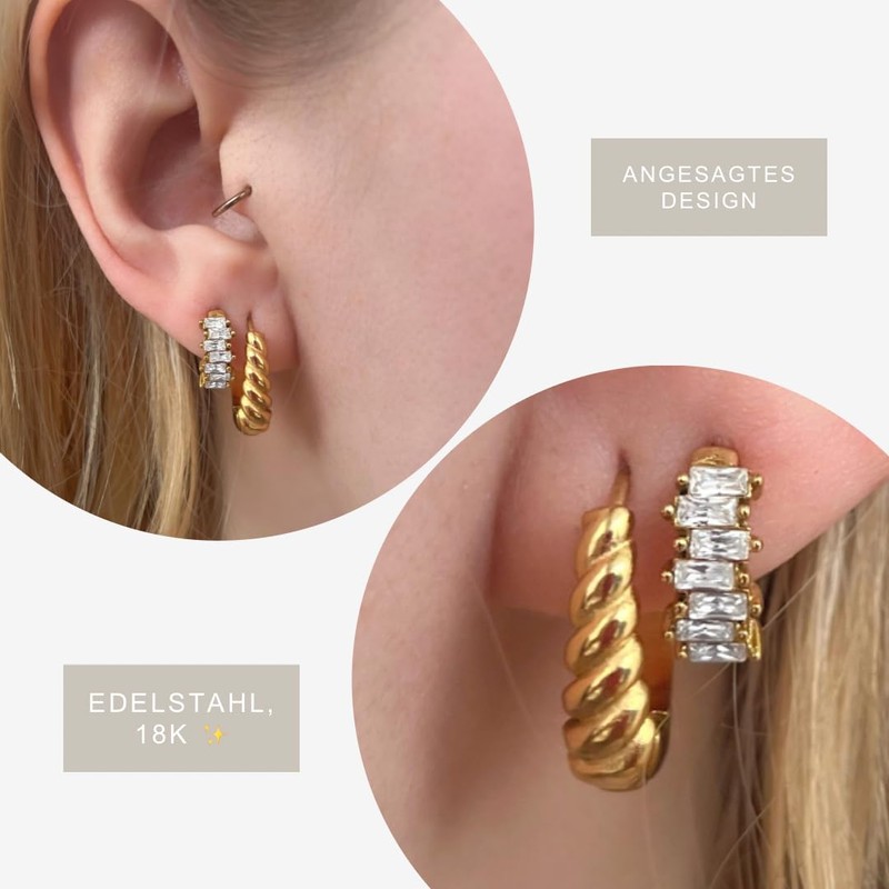 Monte Earrings, Stainless Steel