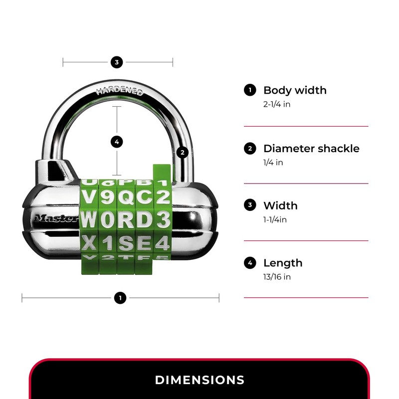 Master Lock 1534D Locker Lock Set Your Own Word Combination