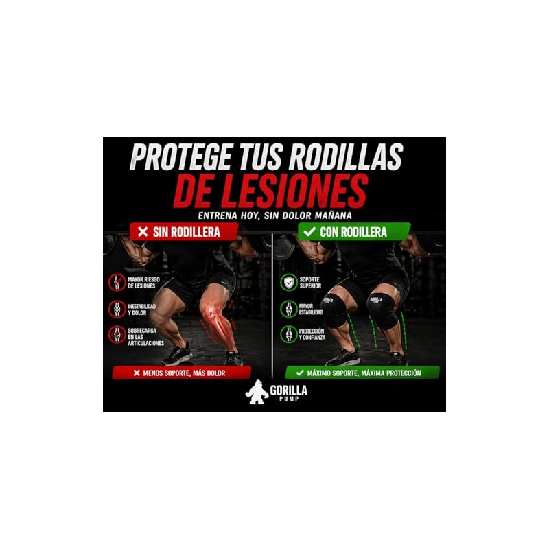 Rodilleras de Neopreno 7mm para Gym y Crossfit - Talla