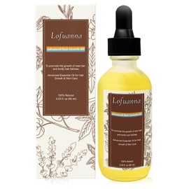 Natural Hair Growth Oil, 100% Natural Hair Oils with Green Coffee, Castor Oil, Argan Oil, Coconut Oil, and Rosemary Oil to Encourage Fuller Hair Thickening and for Hair Loss Thin Hair 60ML