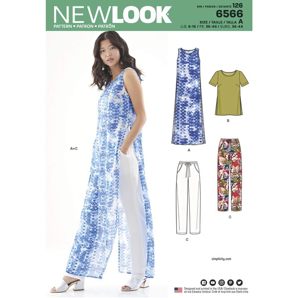 New Look Sewing Pattern Set for Women's Tunic/Top and Pants,
