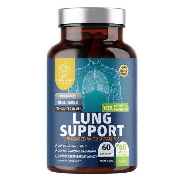 N1N Premium Lung Support Supplement [10 Potent Ingredients] Natural Lung Cleanse & Detox with Quercetin, Bromelain and Vitamin C to Help Support Respiratory Health, 60 Veg Caps
