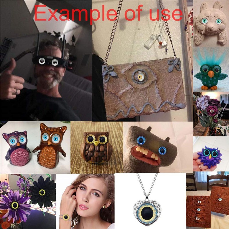 Julie Wang 40PCS Mixed Glass Eyes Owl Unicorn Animal Eye