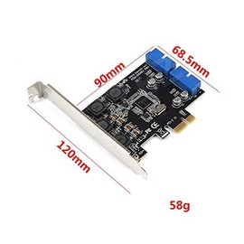 PCI-E X1 to 2 Ports 19 Pin USB 3.0 Header PCI Express to Dual 20 Pin USB 3.0 Card