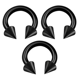 KJM Fashion Pack of 3 Anodised Horseshoe Ring 1.2 mm 16 g Helix Earrings