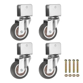 PATIKIL 2 Inch Caster Wheels, 4 Pcs Swivel Casters with 0.6" U Bracket Opening 55 Lb Capacity Per Caster for Furniture Office Chairs Carts and Cabinets, Brown