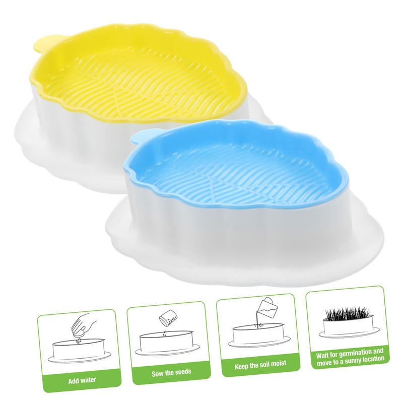 Mipcase 2pcs Cat Grass Planter Boxes Hydroponic Catnip Planting Kit
