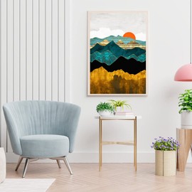 XWJJ Diamond Painting Mountain Kit,Diamond Art Kits for Adults Sunrise Full Round Drill Large Size(12x16 inch),Abstract Scenery Paint with Diamonds Crystal Gem for Gift,Wall Decor