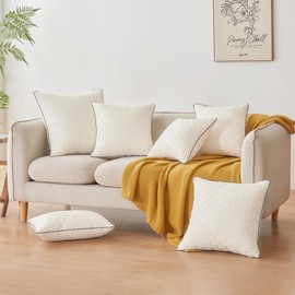 Oubonun 20x20 Pillow Inserts Set of 2 - Square Decorative Throw Pillows for Couch Bed Sofa Living Room Indoor White Pillow Stuffing - 20 Inch Throw Pillows Cushion Insert Rectangle Pillow Forms