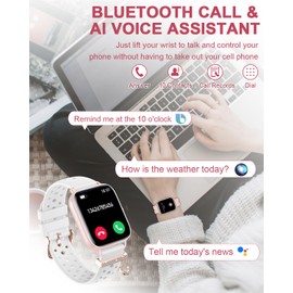 Smart Watch for Women with Bluetooth Call 1.85" DIY Dial Smartwatch Fitness Tracker with Pedometer Sleep Heart Rate Monitor 100+ Sport Mode Fitness Watch Compatible with Android & iOS, Pink