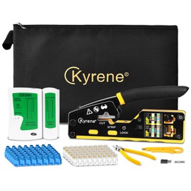 Kyrene Pass Through RJ45 Crimp Tool Kit, RJ45 Ethernet Crimper Cat5 Cat5e Cat6 Crimping Tool Kit