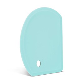 Silicone Dough Scraper with Stainless Steel Sheet, Curved Edge Flexible Bowl Scraper for Baking, Food Grade Silicone Bench Scraper for Sourdough Bread Proofing Basket, 5.98"×4.3", Mint Green, SAPID