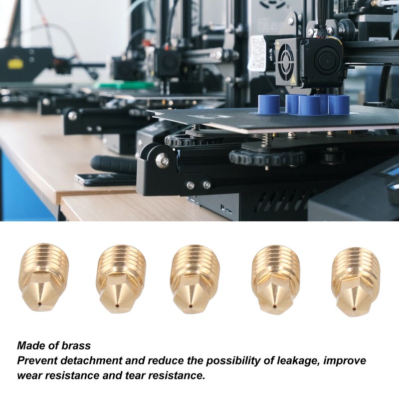 5Pcs 3D Printer Brass Nozzles Tight Connection Heat Resistant 500℃
