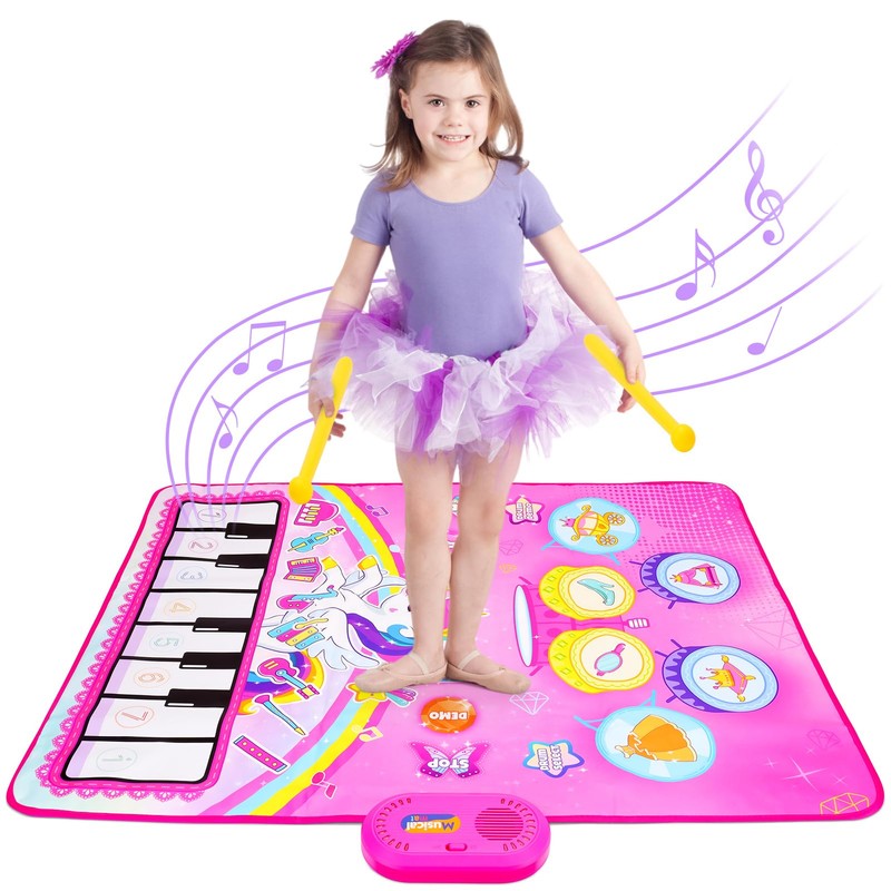Baby Piano Mat Bright Color Pattern Educational Piano and Drum