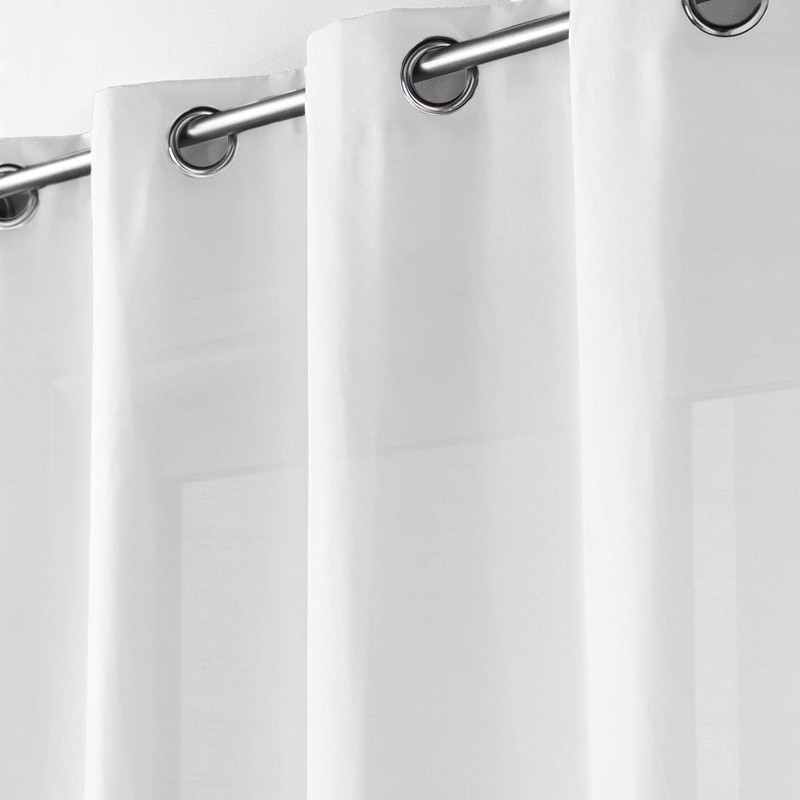 Douceur d 'Intérieur Plain Microfibre Curtain with Eyelets, Polyester, white,
