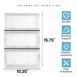 Calvana 3-Panel Airseal Pet Door Replacement Flap, Compatible with Ideal Pet Products 10.25"x15.75" Extra Large Dog Door, Easy Installation
